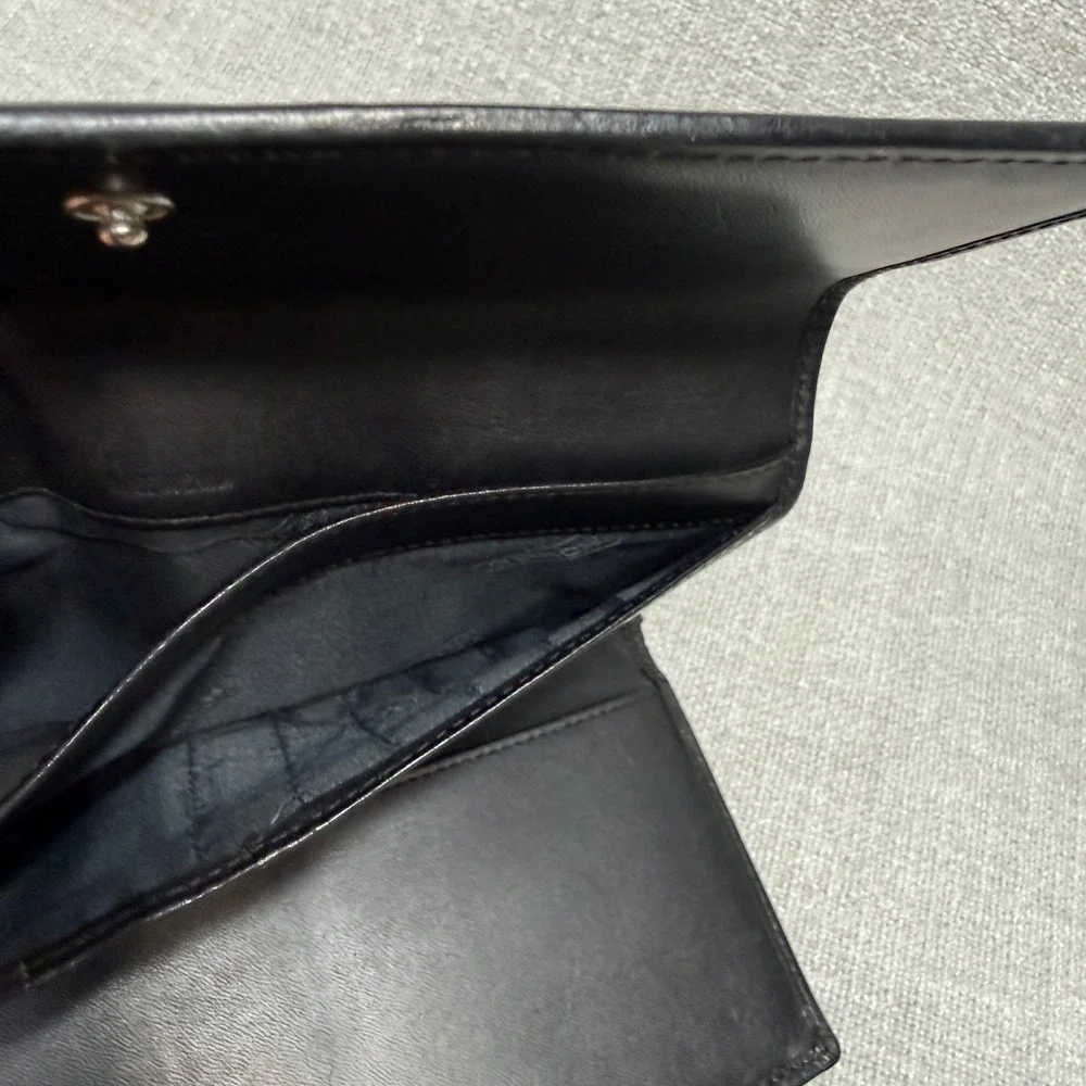 Coach Vintage Signature Monogram Slim Envelope Wallet Brown Canvas Leather Trim